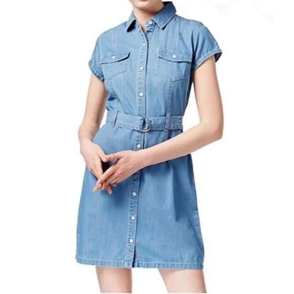 American Rag Dresses | American Rag Belted Denim Shirt Dress - Nwt | Color: Blue | Size: S | Kelmarie77'S Closet